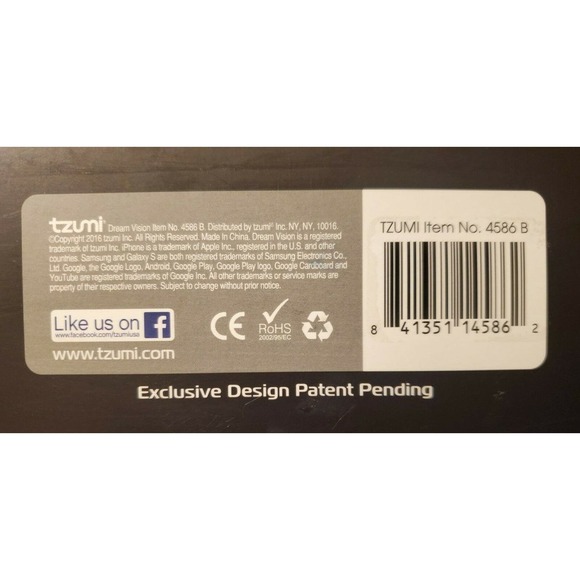 Tzumi Dream Vision Virtual Reality VR Headset - Phone IOS Android Black Tested - Picture 3 of 5